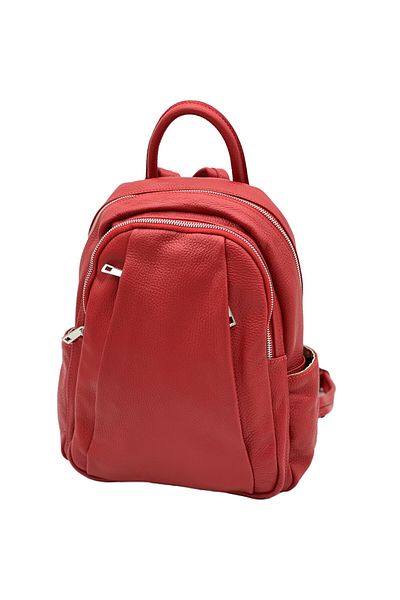 Micutz Women's Backpack Made of Genuine Leather, Made in Italy, 30x25x10 cm, Red Color