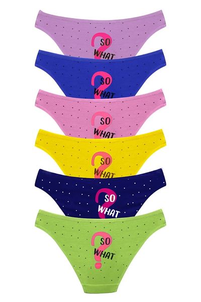 5.MEVSİM Women's Laundry Bikini 6 Pack Mixed Color