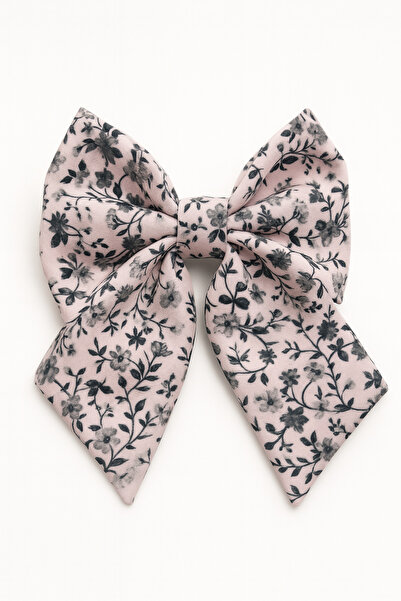 MakeWell مشبك بإبزيم بتصميم فيونكة منقوشة باللون الوردي