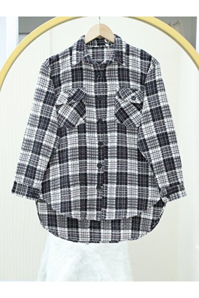 ALPACO Риза от кепър с джобове и яка - черна - КОЛЕКЦИЯ