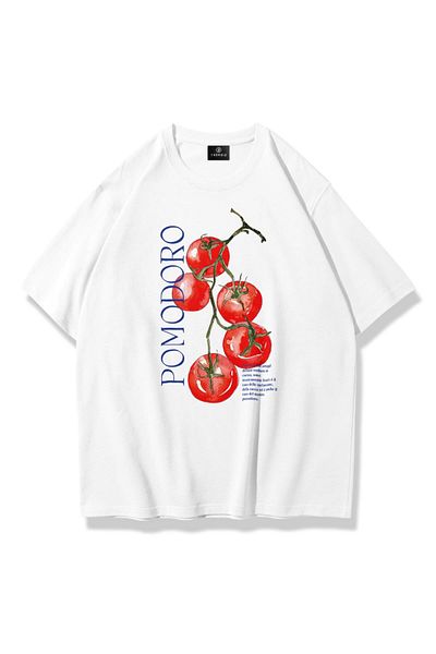 Trendiz Unisex Pomodoro Tshirt Άσπρο