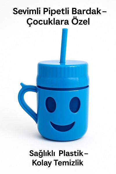 Bittox Cute Glass Cup with Straw for Kids - Healthy, Cute and Practical Use