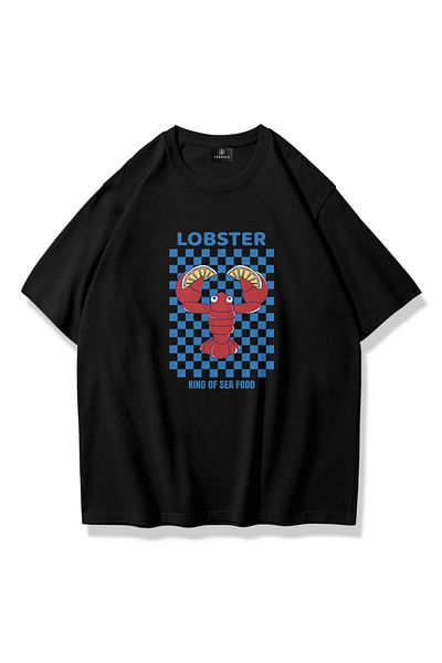 Trendiz Unisex Βασιλιάς Θαλασσινών Καβούρι T-shirt Μαύρο
