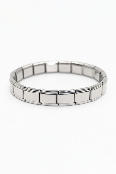 MakeWell Charm Attachable Tarnish Free Stainless Steel Silver Color Steel Bracelet