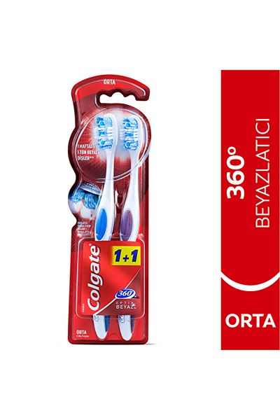Colgate Toothbrush 360 Optical White Whitening Medium 1+1