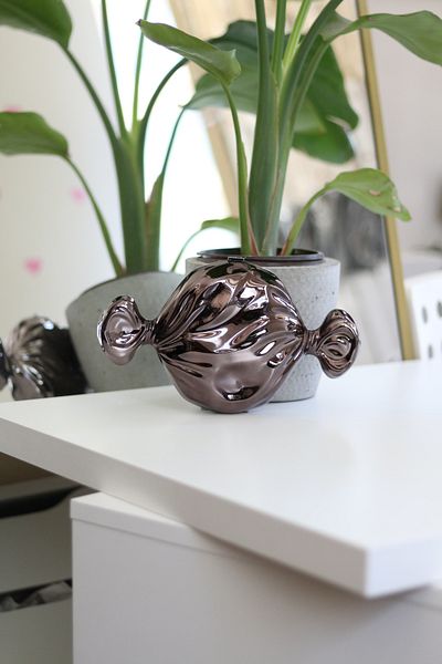 Moom Bag Geantă de umăr cu lanț cu aspect de zahăr de mica platină pentru femei