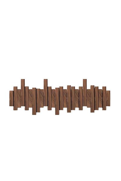 EarthKeepers Thk® Piano-type Wall Hanger With 8 Retractable Wooden Hooks, Space Organizer, , Brown