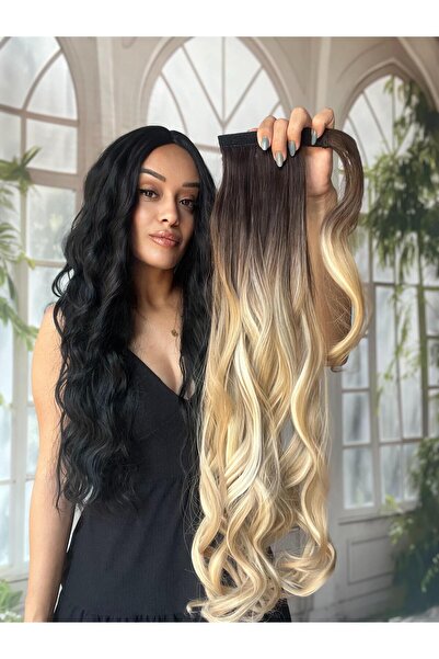 Suzan Peruk Ombreli Dalgalı At Kuyruğu Gerçek saç dokusunda-Bağlamalı Postiş ...