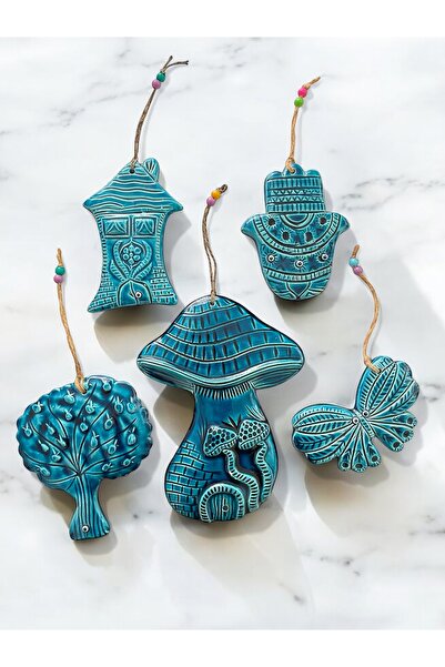 Artistic Quality Διακοσμητικά 5 τεμάχια στολίδια από φελλό, σπίτι, δέντρο, χέ...