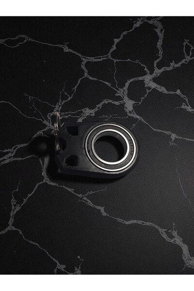 ALFA3D 6804-2rs قوي جداً! سلسلة مفاتيح كيرامبيت ثلاثية الأبعاد فاخرة باللون الأسود (حجم كبير)