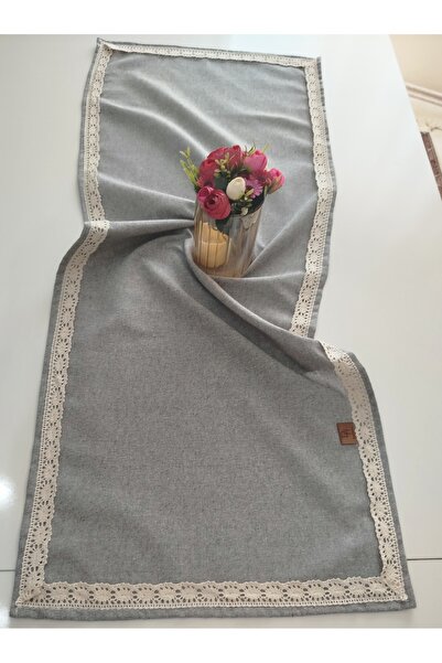 denizli hatırası Natural Organic Authentic Soft 100% Cotton Linen Laced Runner 45X115 cm