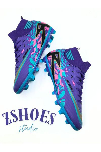 ZSHOES Cizme de fotbal unisex Astroturf Field Turf Field cu șosete premium cu talpă TPU (model nou)