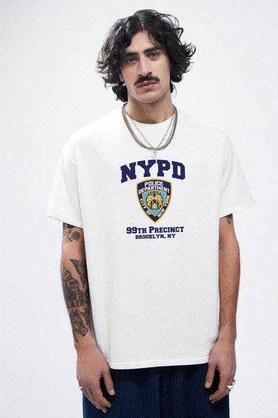 Tee&more. Unisex Oversize Brooklyn 9-9 NYPD εμπριμέ μπλουζάκι Premium