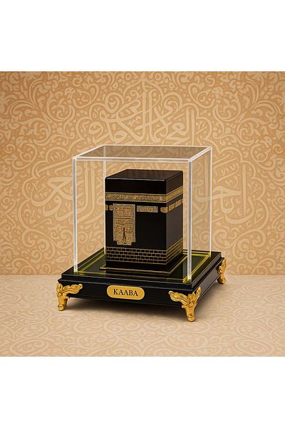 Generic تحفة مجسم مصنوعة من زجاج كريستال بشكل الكعبة المشرفة