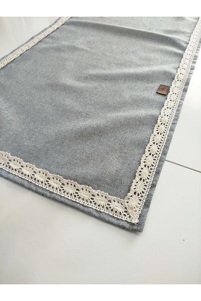 denizli hatırası Natural Organic Authentic Soft 100% Cotton Linen Laced Runner 45X115 cm