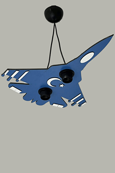 LERİS DESİGN UÇAK AVİZE Çocuk Odası aydınlatma sarkıt Ay Yıldız solotürk uçak Avize ahşap dekorotif