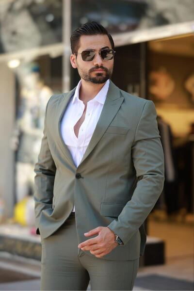 MISTER MR.PAPYON FASHION Erkek Slim Fit Poliviskon Takım Elbise
