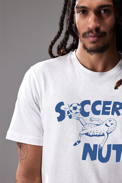 Tee&more. Unisex Oversize Retro Soccer Nut Printed Premium T-Shirt