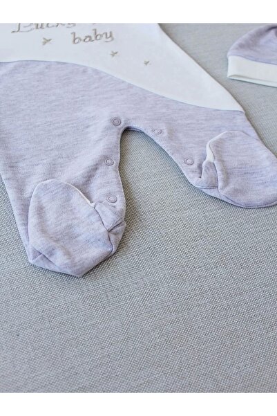 gl00my 0-3 3-6 Months Lucky Baby Embroidered Lined Hat Baby Boy Romper Coffee Length