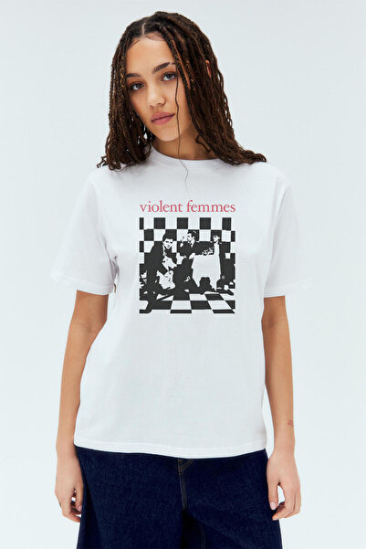 Tee&more. تي شيرت ممتاز مطبوع للجنسين مقاس كبير من Retro Violent Femmes