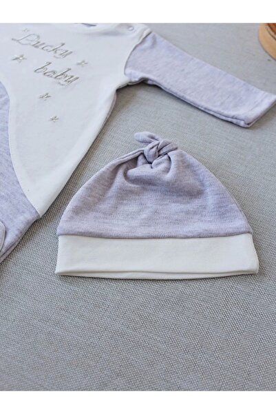 gl00my 0-3 3-6 Months Lucky Baby Embroidered Lined Hat Baby Boy Romper Coffee Length