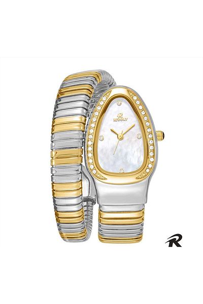 Rivoly Elegant watch wrapped in a snake pattern, Bulgari style, stainless steel