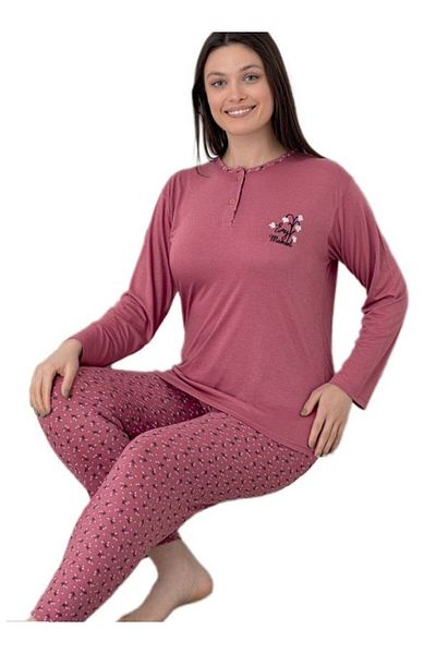 bipamuk Aurora Seta Design Women's Pajamas Set Long Sleeve Soft Fabric M/Xxl