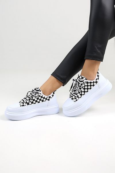 Encool Pantofi casual pentru femei cu model de dama, cu talpa inalta sport, cu opțiuni de lenjerie și culoare