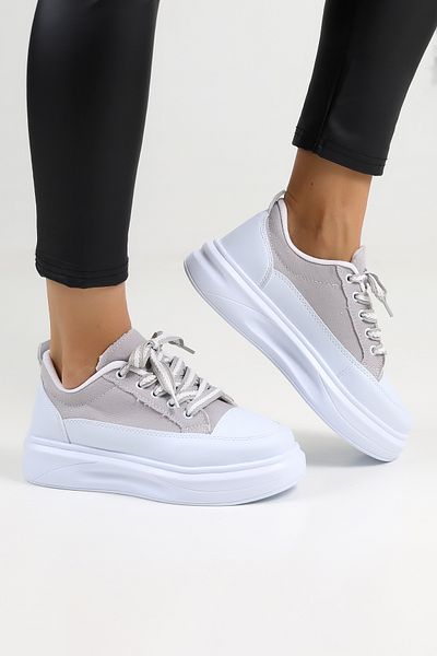 Encool Pantofi casual gri pentru femei, cu lenjerie și opțiuni de culoare, talpă înaltă sport