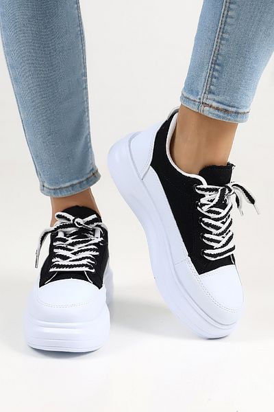 Encool Pantofi casual de damă negri, cu lenjerie și opțiuni de culoare, talpă înaltă sport