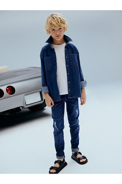 LC Waikiki Lcw Kids Boy's Jeans Trousers with Adjustable Elastic Waist