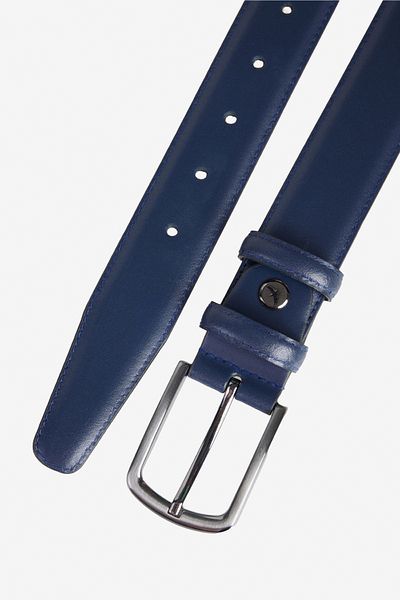 ALTINYILDIZ CLASSICS Men's Navy Blue 100% Leather Classic Belt