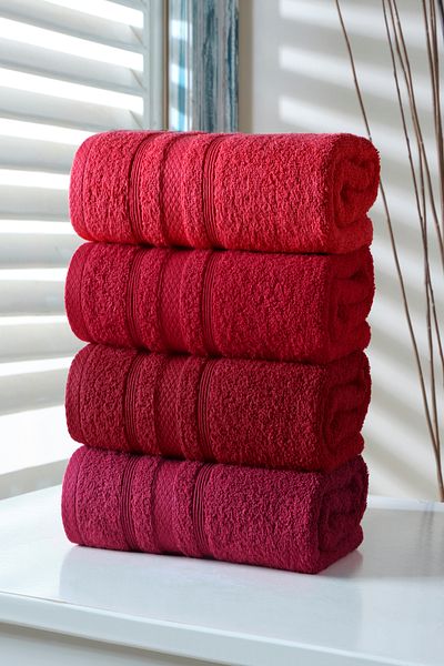 DNZGÜLCAN Lera 4-Piece 50X90 Towel Set Hand Face Towel 100% Cotton