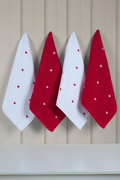 DNZGÜLCAN Lera 4-Piece 50X90 Towel Set Hand Face Towel 100% Cotton
