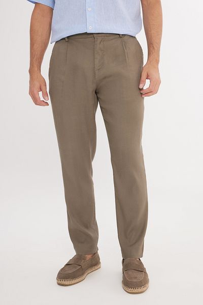 ALTINYILDIZ CLASSICS Ανδρικό λινό βιζόν Slim Fit Slim Fit ελαστική μέση με ελαστική πλαϊνή τσέπη