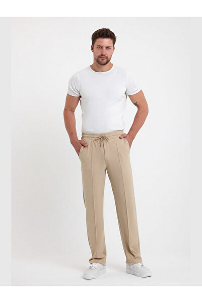 MODA Men's Baggy Cut Crepe Fabric Trousers