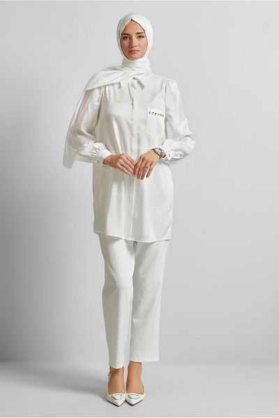 Alvina Satin Jacquard Tunic 45724
