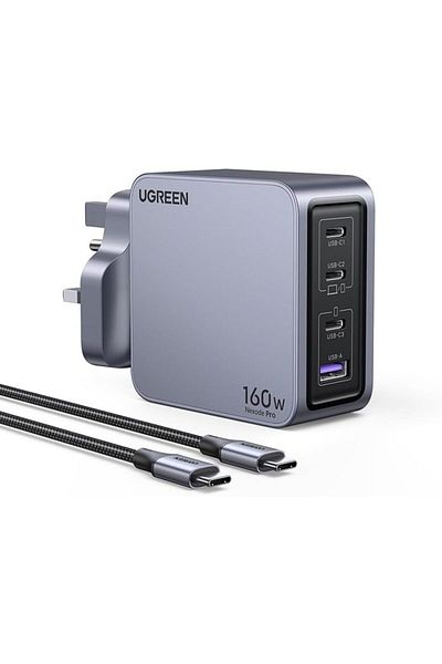 Ugreen Nexode Pro X763 160W PD Fast GaN Charger (3C1A) with 100 USB-C to USB-C Cable