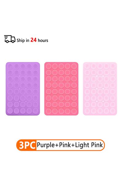 Choice 3PC Set 3 Double Sided Silicone Suction Cup Phone Case Detachable Stand Silicone Rubber Sucker Pad F
