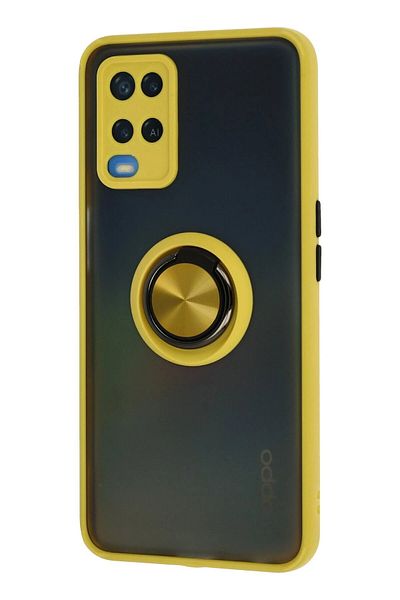 CepteToptan حافظة هاتف اوبو A54 4G غطاء سيليكون مونتريال مع حلقة - أصفر - MKİ2768-2988