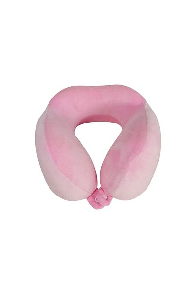 Mob Memory Foam Neck Pillow with Button for Pain Relief and Travel Support