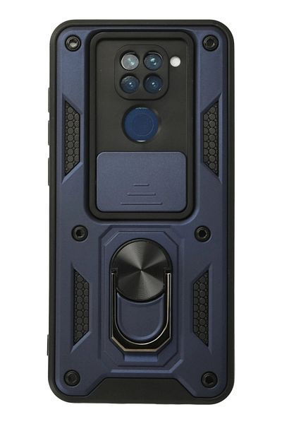 CepteToptan حافظة هاتف Xiaomi Redmi Note 9 من السيليكون مع حلقة عدسة Pars - أزرق داكن - MKİ7710-7590