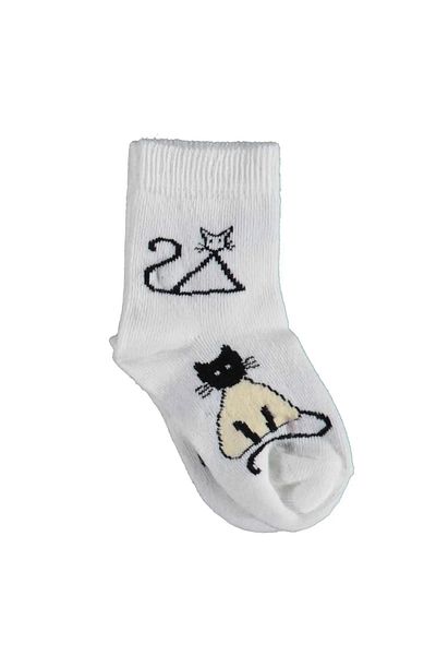 Bibaby New Cats Age Socket Socks Ecru