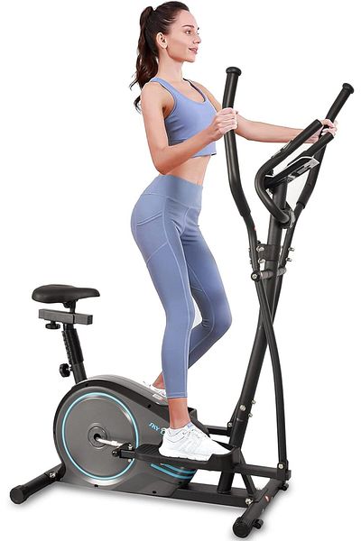 Skyland 2-in-1 Elliptical Exercise Bike For Full-body Home Cardio Workouts | Em-1563 Magnetic Cross Trainer