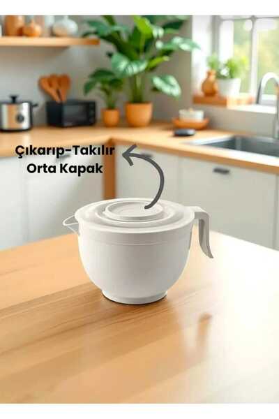Se Yank Haus 3 Liter Whisk Bowl with Lid, Mixer Bowl - Mixing Bowl