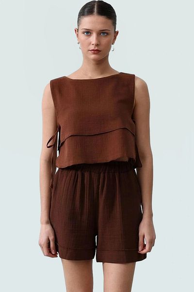 PayBuy Women's Crew Neck Sleeveless Muslin Blouse Comfortable Summer Casual Style Perfect Fit Custom Design