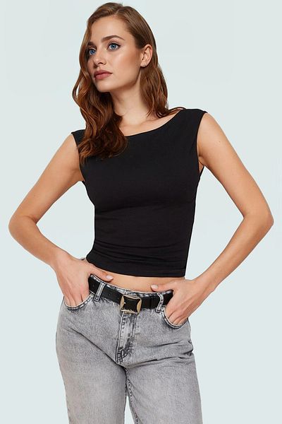 PayBuy Women's Crew Neck Sleeveless Cotton Knitted Blouse for Casual Daily Style Use and Stylish