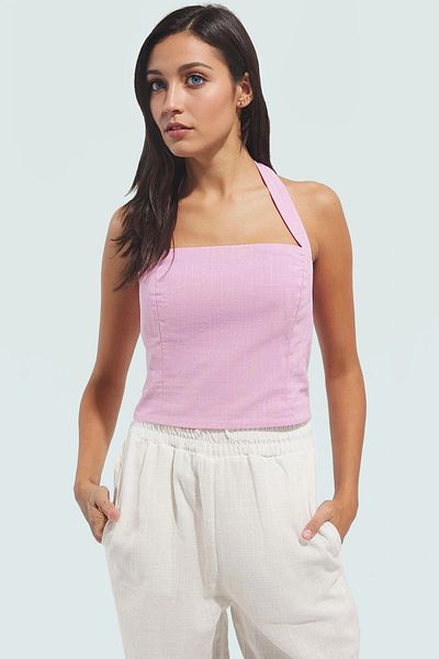 PayBuy Women's Linen Look Fitted Cotton Blouse Summer Casual High Quality Stylish Look Trend Design