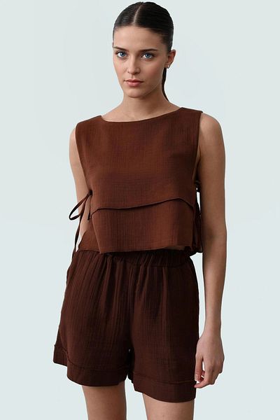 PayBuy Women's Crew Neck Sleeveless Muslin Blouse Comfortable Summer Casual Style Perfect Fit Custom Design
