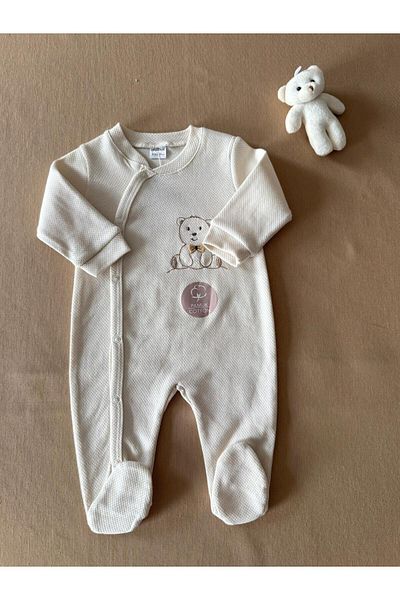 EM&FA TEKSTİL Embroidered Cotton Baby Jumpsuit